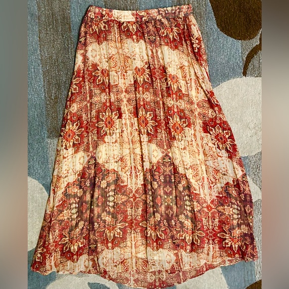 Anthropologie | Akimi + Kim Laurel Canyon Laurel Canyon A-line Boho Midi Skirt. - Picture 3 of 11